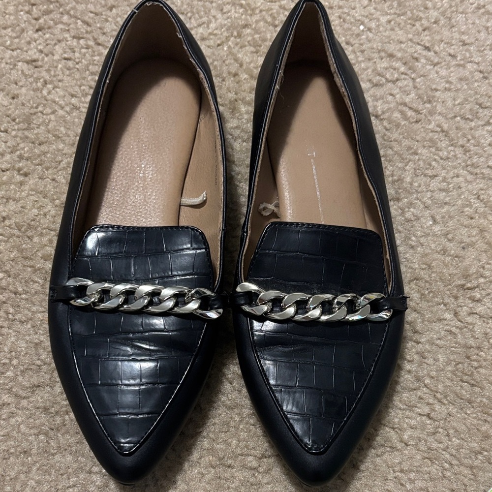 Black Chain Loafers